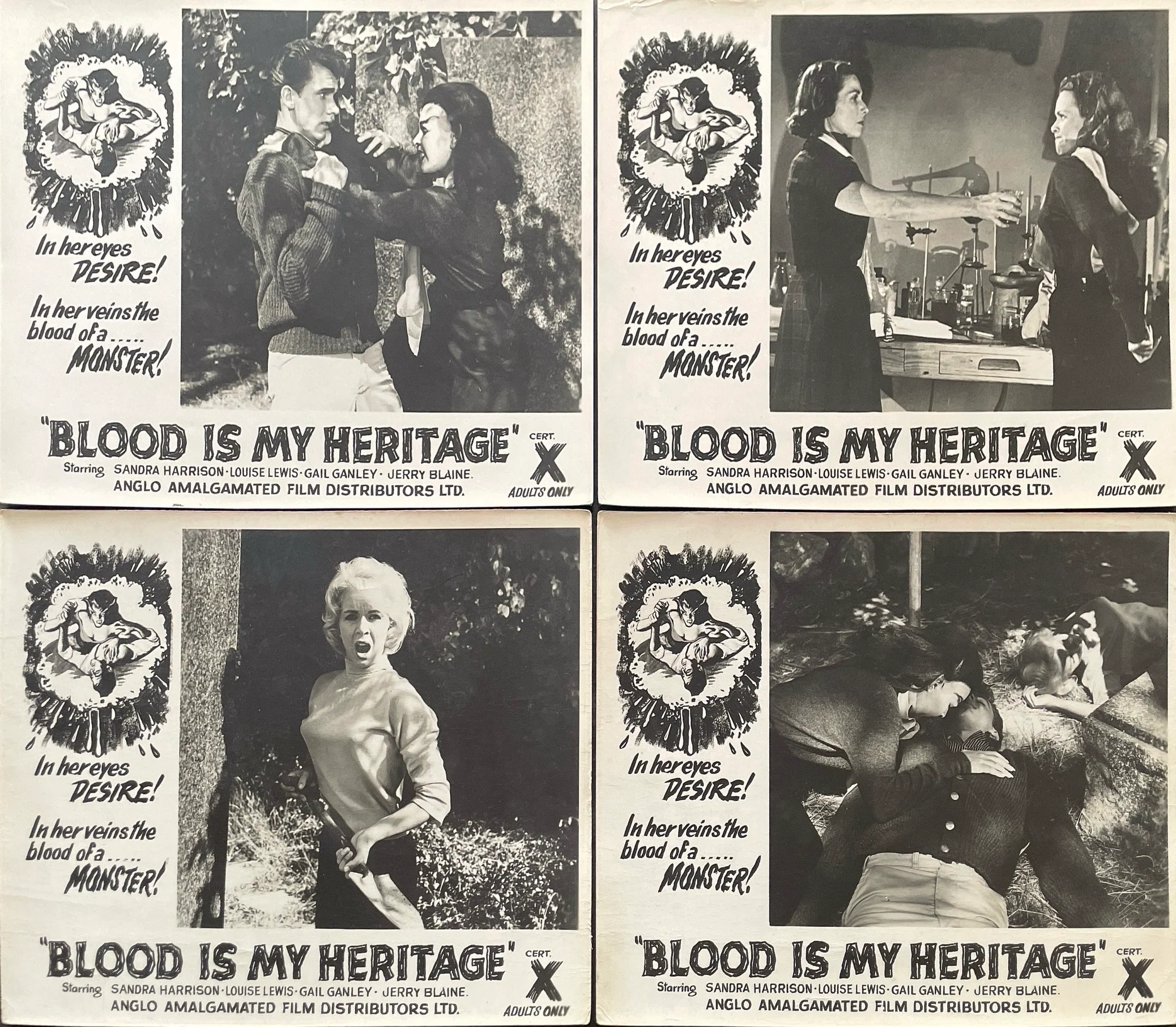 Blood Is My Heritage AKA Blood of Dracula (UK Front of House Set of 8 Stills) - Image 2