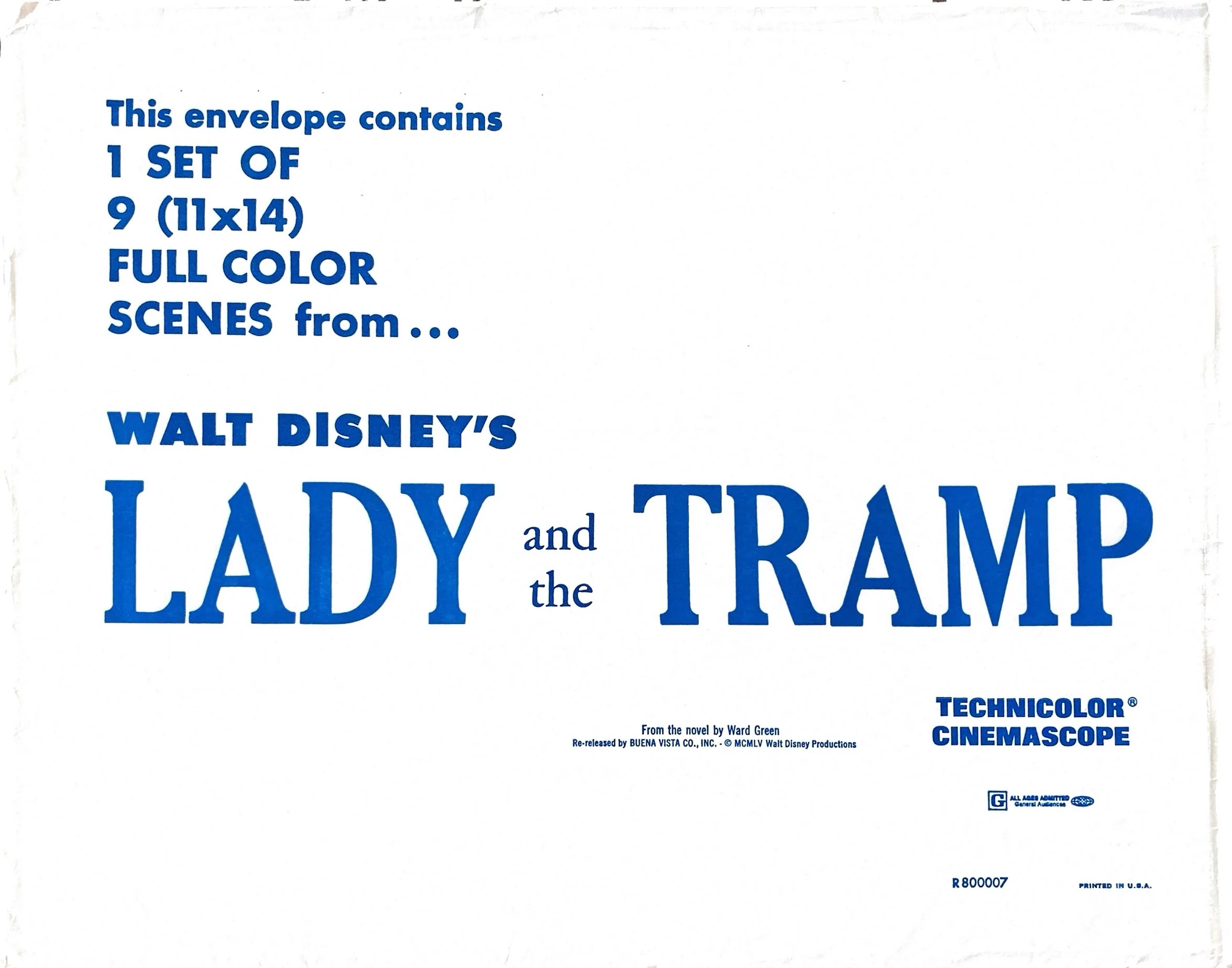 Lady and the Tramp (Lobby set of 9 cards with original envelope) - Image 10